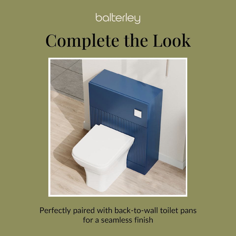 image 1 of Contemporary Fluted 500mm Floor Standing WC Unit, Satin Blue | Blue | Satin Blue | 253 x 500 x 810mm