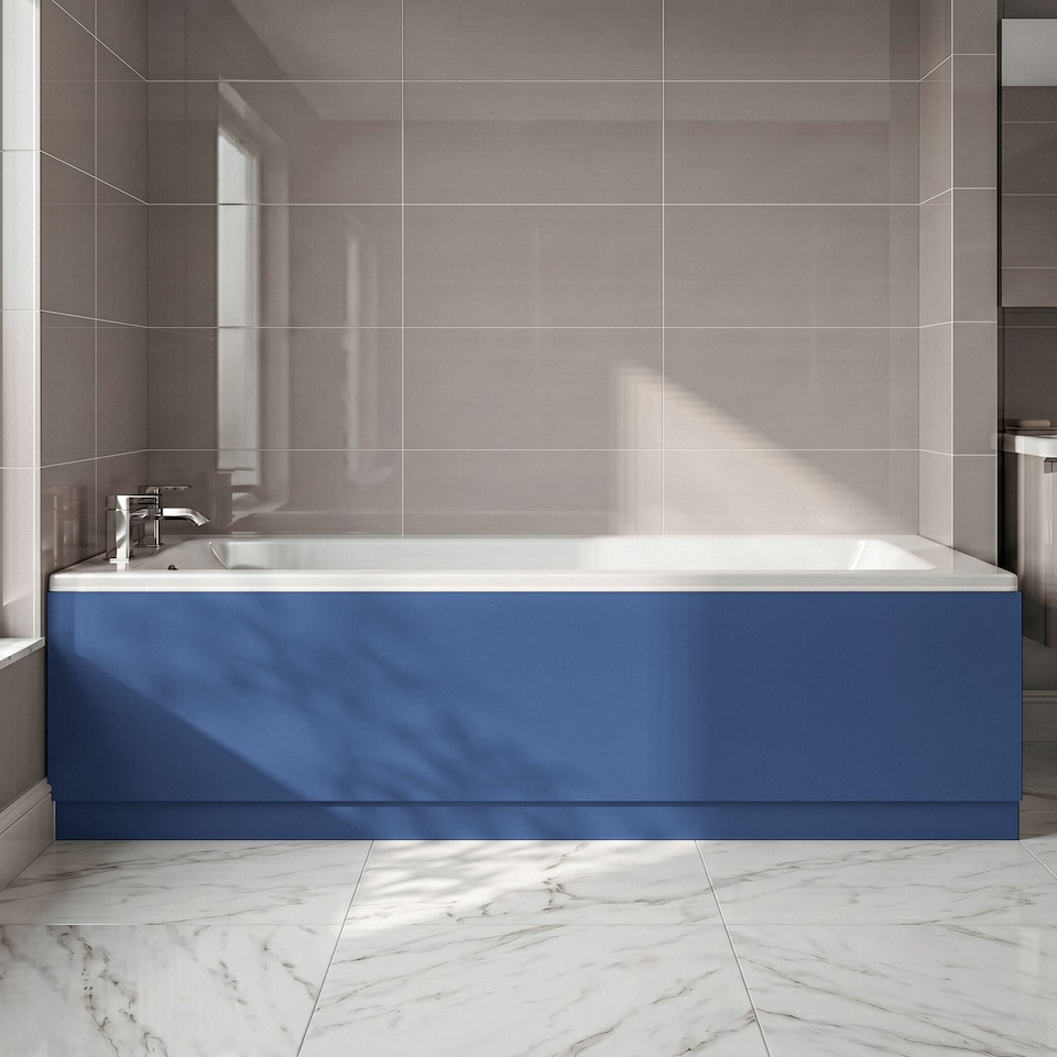 image 1 of Balterley Straight Reversible Bath Front Panel & Plinth | Blue | Satin Blue | 1