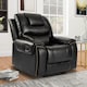 image 2 of Faux Leather Black Ravenna Manual Recliner Chair