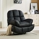 image 4 of Chicago Faux Leather Swivel & Rocker Manual Recliner Chair Black Black