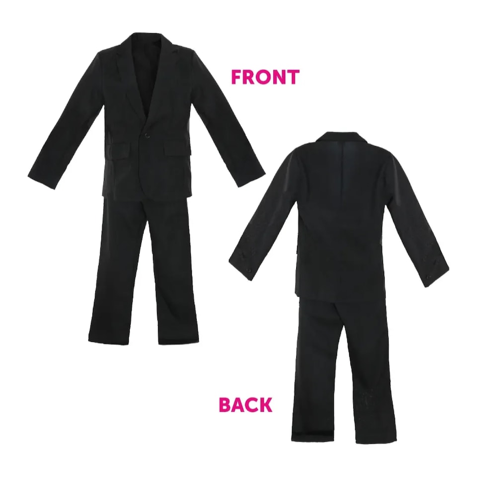 image 1 of Will Costume Set - Suit, Glasses & Black Tie | Black | M
