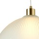 image 2 of First Choice Lighting Frosted Ribbed Glass with Satin Brass Ceiling Pendant Bronze | White
