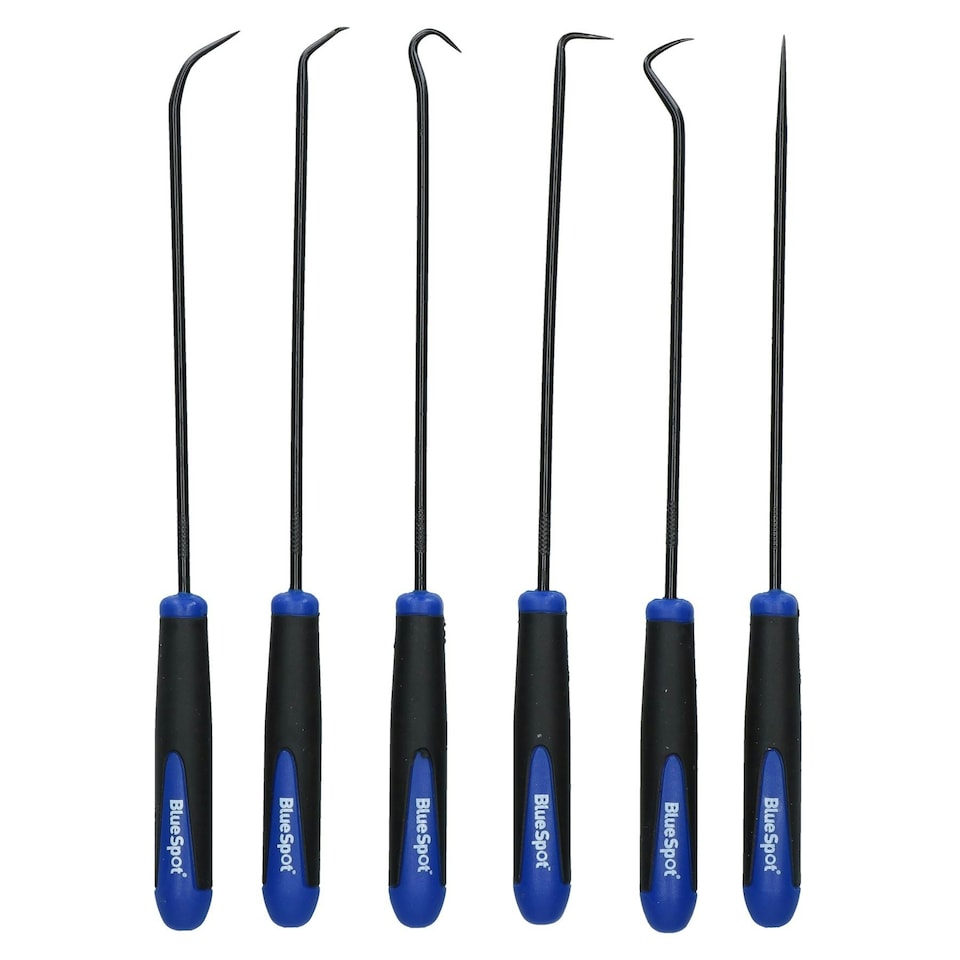 image 1 of 6pc 240mm Long Reach Hook And Pick Set For O Rings Hoses Clips Seals Clamps