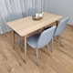 image 2 of Rectangle Oak Effect Kitchen Dining Table With 4 Grey Faux Leather Padded Chairs Dining Set