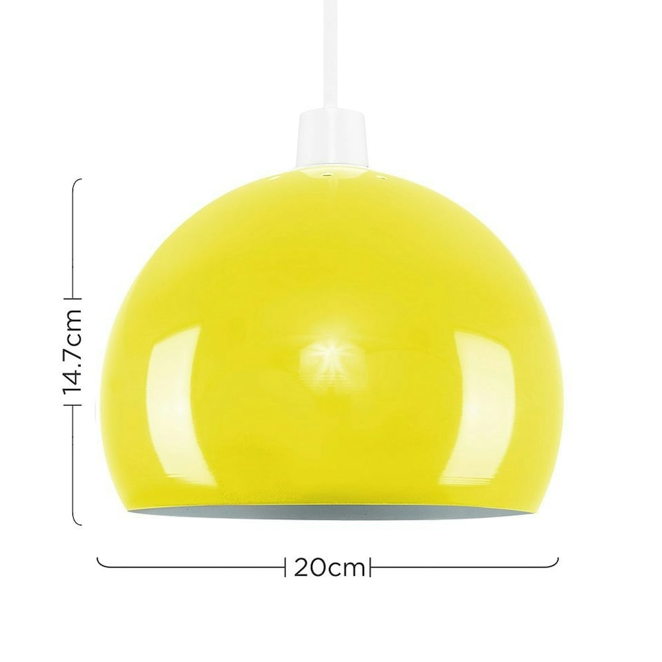 image 1 of ValueLights Modern Gloss Yellow Arco Style Dome Ceiling Pendant Light Shade