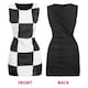 image 5 of 60s Black and White Chequered Dress Costume Black | M