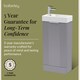 image 6 of Balterley Retro Floor Standing 1 Door Cloakroom Vanity Basin Unit | Grey | Satin Grey | 1