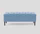 image 1 of 150cm Swiss Chesterfield Ottoman Storage Bench- Plush Velvet Shoe Bench - Duck Egg Upholstery Footstool with Storage