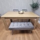 image 2 of Dining Table and 2 Chairs With Bench Oak Effect Wood Table 2 Grey Velvet Chairs Dining Room