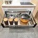 image 3 of Living and Home Stainless Steel Cabinet Pull-Out Basket 51cm W × 43cm D × 7cm H - Silver Chrome | One Size