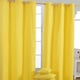 image 1 of Homescapes Plain Yellow Cotton Eyelet Curtains - 117 x 137 cm | Yellow | Yellow | (W) 117cm x (L) 137cm