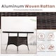 image 5 of Direct Wicker Outdoor 4 Person Rattan Round Dining Table, Aluminum Frame with Tempered Glass Top, Umbrella Hole | Brown