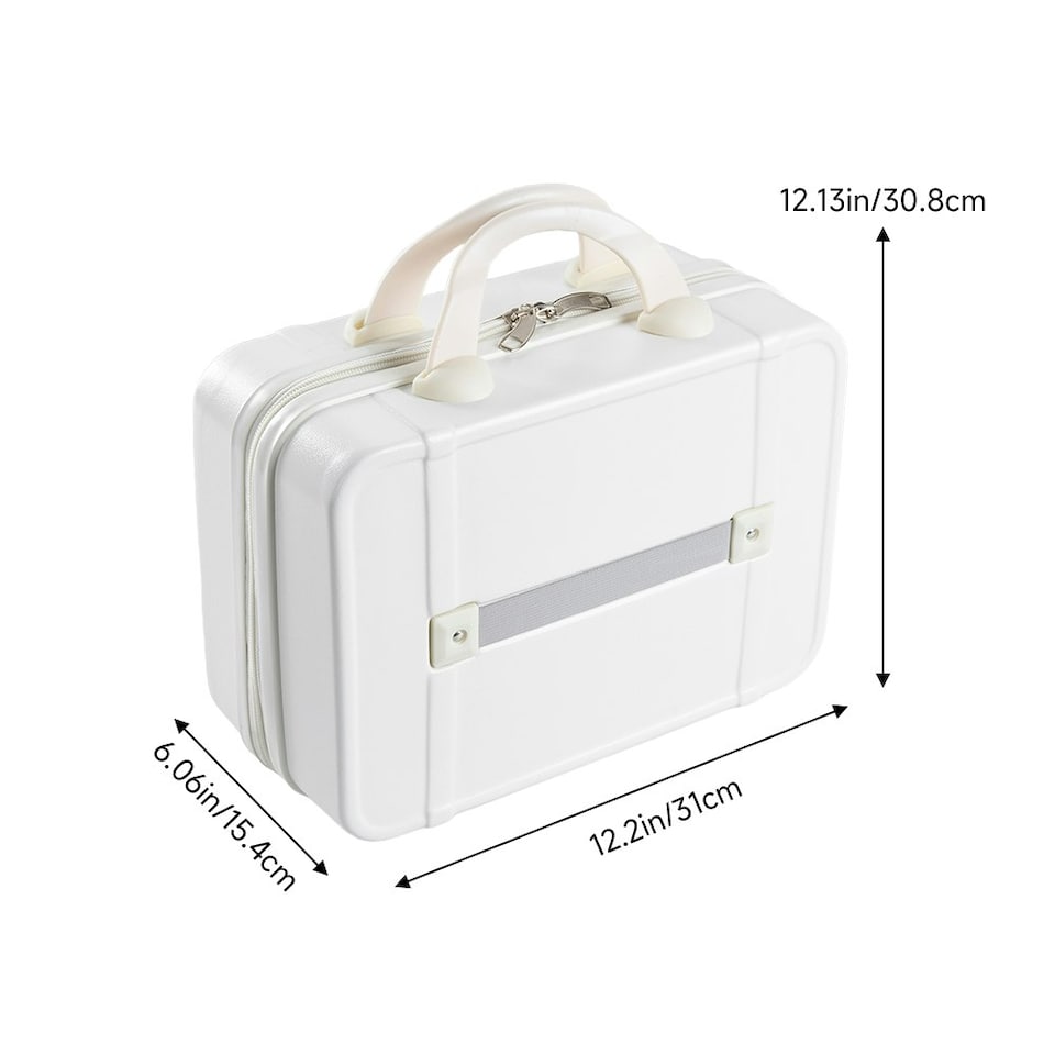 image 1 of Living and Home Portable Hard Shell Travel Makeup Case，White White | Personal Item