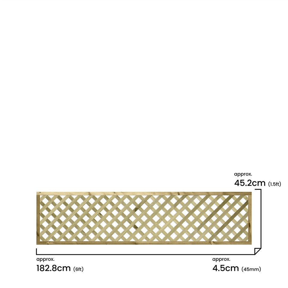 image 1 of Urban Diamond Wooden  W:6ft x H:1.5ft Trellis Heavy Duty Fence Topper Panel (Pack of 4)