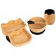 image 1 of Tiny Dining 4pc Llama Bamboo Suction Baby Feeding Set - Black