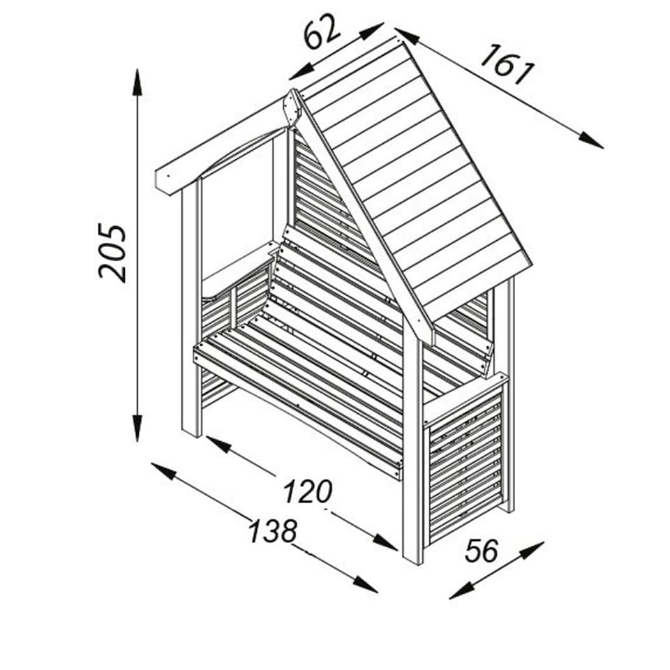 image 1 of Wooden Garden Bench 2 Seater Seated Arbour Outdoor Seat with Open Sides