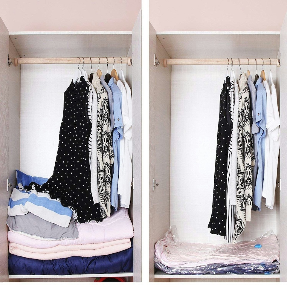 image 1 of Large Space Saving Storage Vacuum Bags Clothes Bedding Organiser Under Bed