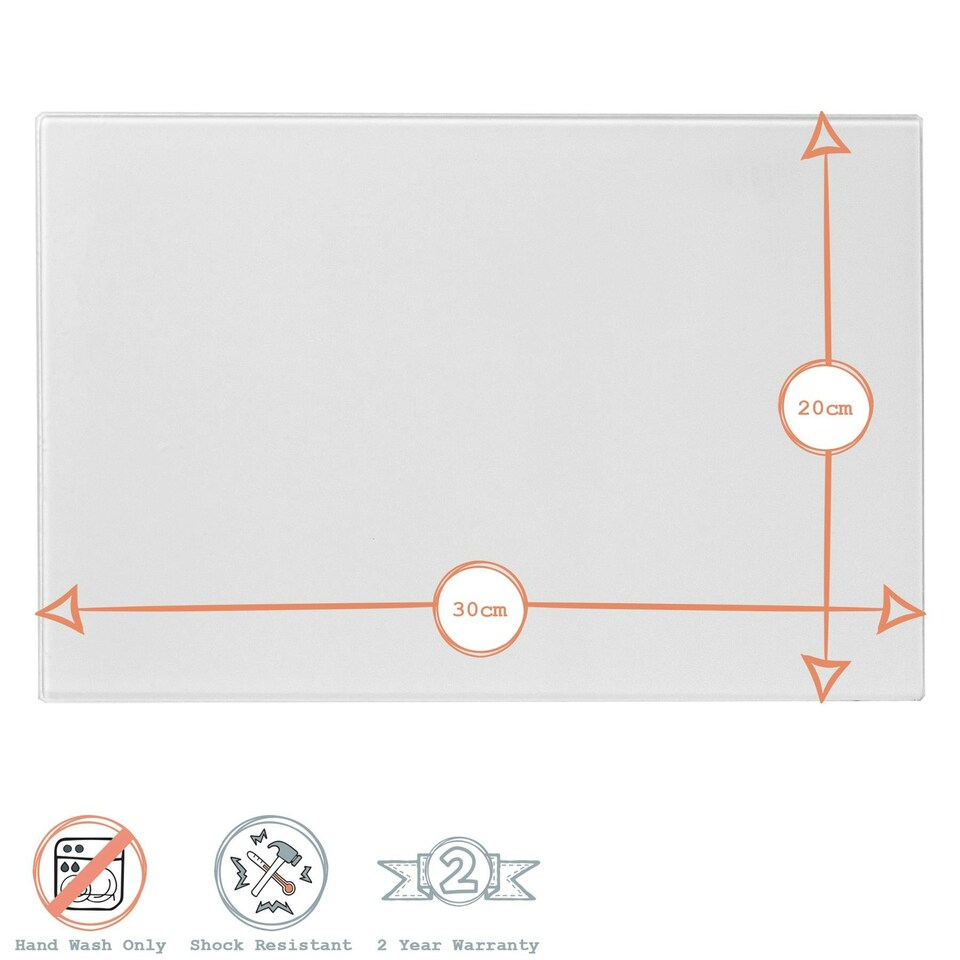 image 1 of Harbour Housewares Glass Kitchen Chopping Board - 30 x 20cm - Hague Blue - Cutting Board Worktop Saver Worksurface Protector Glass Chopping Board Blue