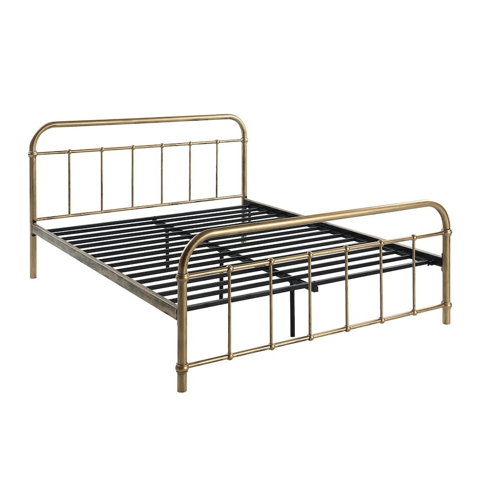 image 1 of Tewin Vintage Hospital Style Brass Metal Bed Frame (King)