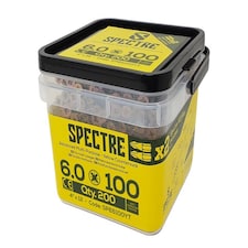 ForgeFix Spectre PZ Compatible Wood Screw CSK ZYP 6.0 x 100mm Tub 200