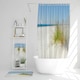 image 1 of Beautiful sand dune fence by sea grass with sailboat on horizon (Bathroom Set)