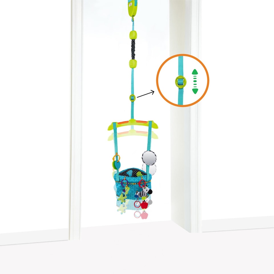 image 1 of Bright Starts Bounce 'n Spring Deluxe Baby Door Jumper with Take-Along Toys 6M+