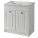 image 1 of Traditional Bathroom Floor Standing 2 Door Vanity Unit and Ceramic Basin 800mm - White - (Aberdeen) Brassware Not Included | White | White | 1