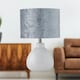 image 6 of First Choice Lighting Set of 2 Tuscan White Ceramic Lamps with Grey Crushed Velvet Shade White | Grey