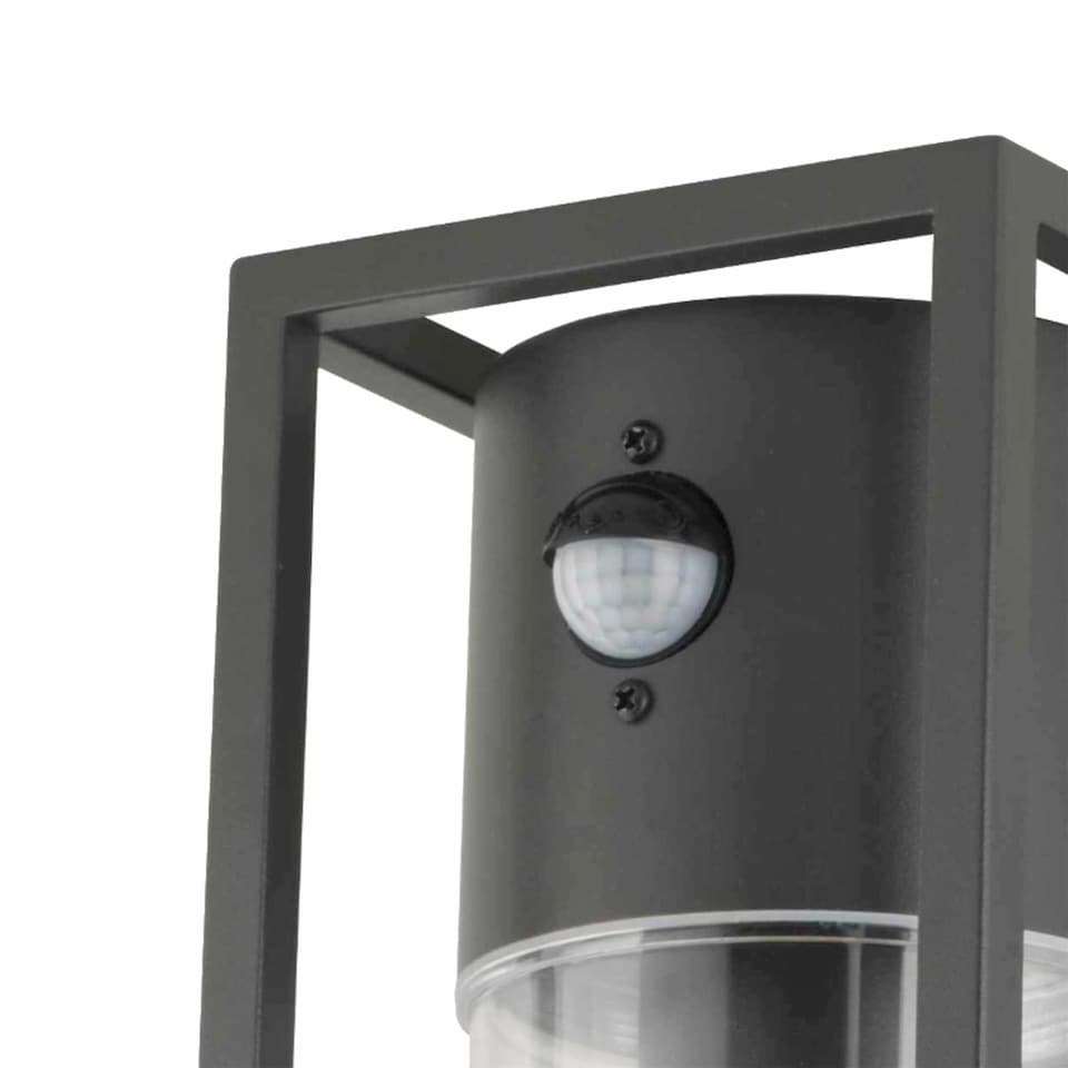 image 1 of Set of 2 Hale - Black Motion Sensor Outdoor Wall Lights | Black | Clear | 2