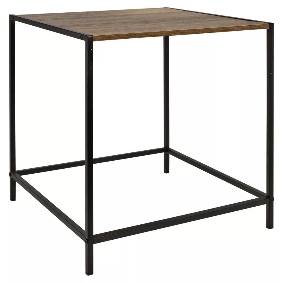 image 1 of Large Wood & Metal Side Table - 49.5 x 49.5 x 49 cm N/A | 0