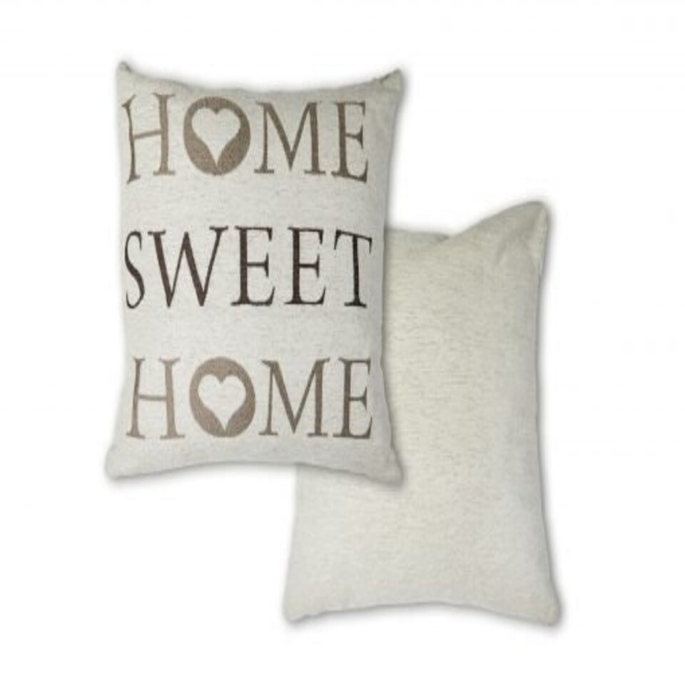 image 1 of Home Sweet Home Cushion Cover in Beige | Cream | Cream