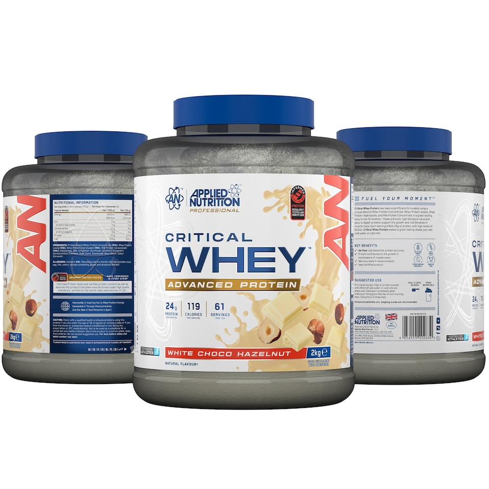image 1 of Applied Nutrition Critical Whey Advanced Protein Powder - White Choco Hazelnut - 61 Servings