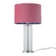 image 1 of Aura - Chrome Table Lamp with Pink Velvet Flamingo Shade | Chrome | Pink | Large | 1