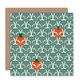 image 1 of Abstract Red Grey Hat Pattern Fox Art Card
