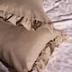 image 1 of OHS 2 x Frill Edge Decor Pillowcases Microfibre Pillow Covers | Bronze | Natural | Standard