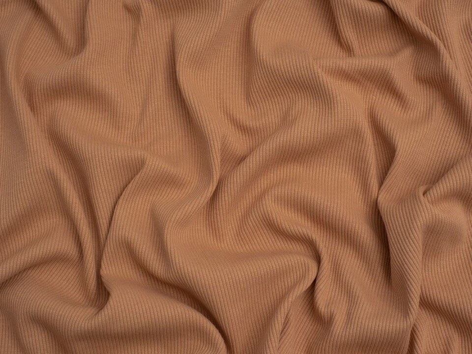 Minerva Core Range Orange Heavy Cotton Rib Stretch Knit Fabric for Dressmaking, 140cm / 55" Wide - per metre
