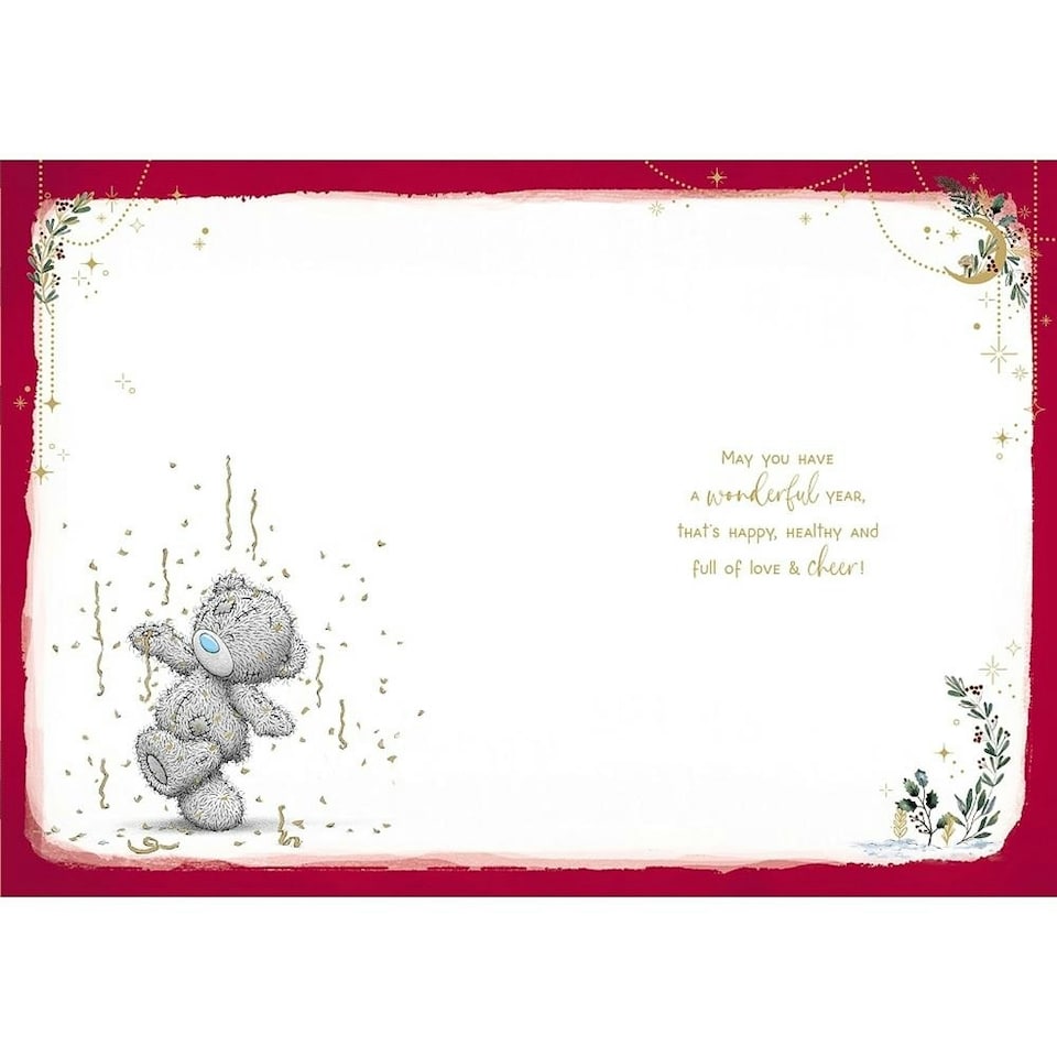 image 1 of Bear with Champagne Glass New Year Card