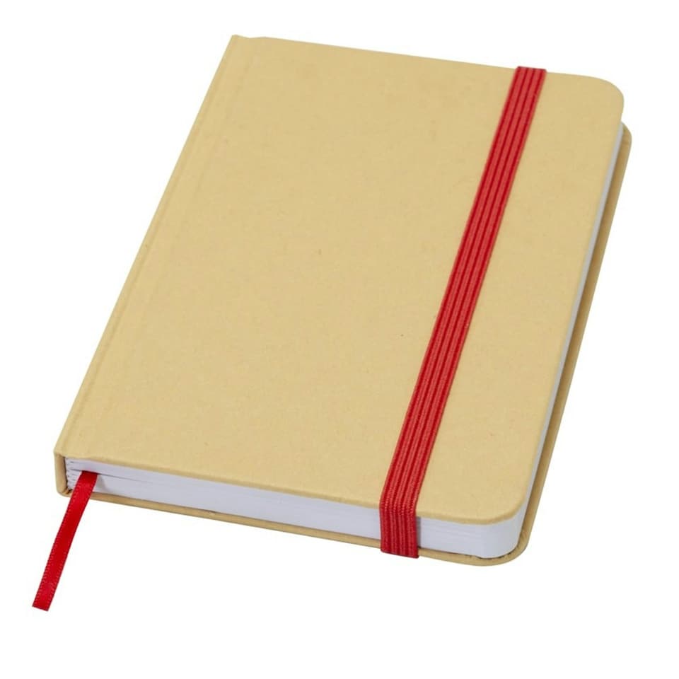 image 1 of Reed Hard Cover Recycled A6 Notebook - Red - One Size