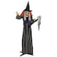 image 1 of Outsunny Voice Activated Halloween Animatronics Standing Witch & Skull Staff