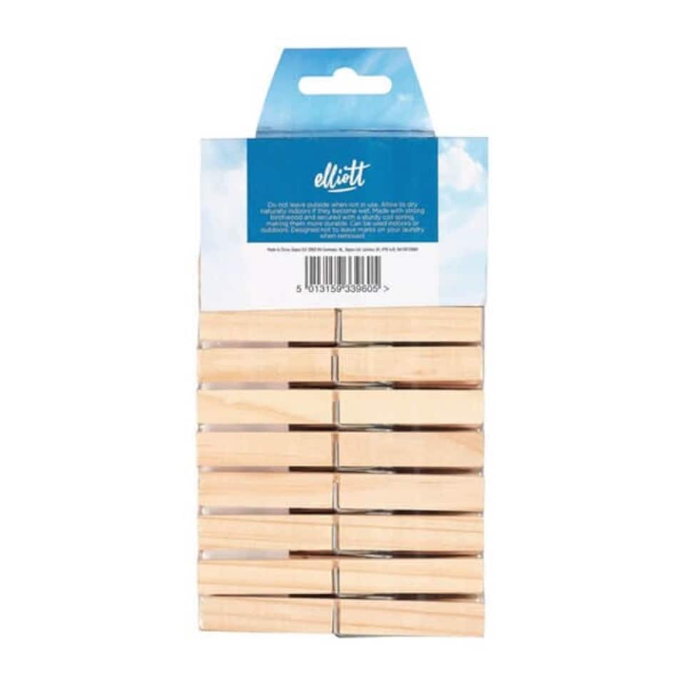 image 1 of Elliotts Pine Wood Large Pegs 24 Pack