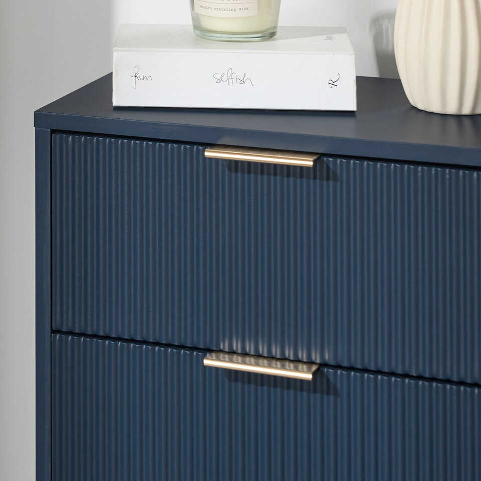 image 1 of OHS Ribbed 4-Drawer Unit Engineered Wood Cabinet Storage