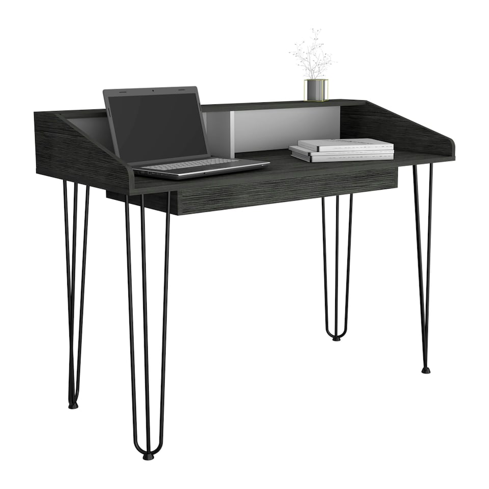 image 1 of Core Products Dallas Home Office Desk With Hairpin Legs, H90.0cm x W120.1cm x D55.2cm White