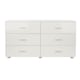 image 3 of Lido 3+3 Drawer White Gloss Wide Chest of Drawers - White High Gloss Bedroom Storage with Matte Silver Handles | White | White | 1