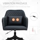 image 8 of Vinsetto PU Leather Office Chair, Desk Chair, Makeup Vanity Chair with Massage Lumbar Pillow and Rolling Wheels for Bedroom and Home, Deep Blue