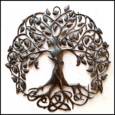 Tree of Life Metal Wall Decor - Large 59cm (23") Iron Art for Garden & Home Indoor/Outdoor Wall Hanging