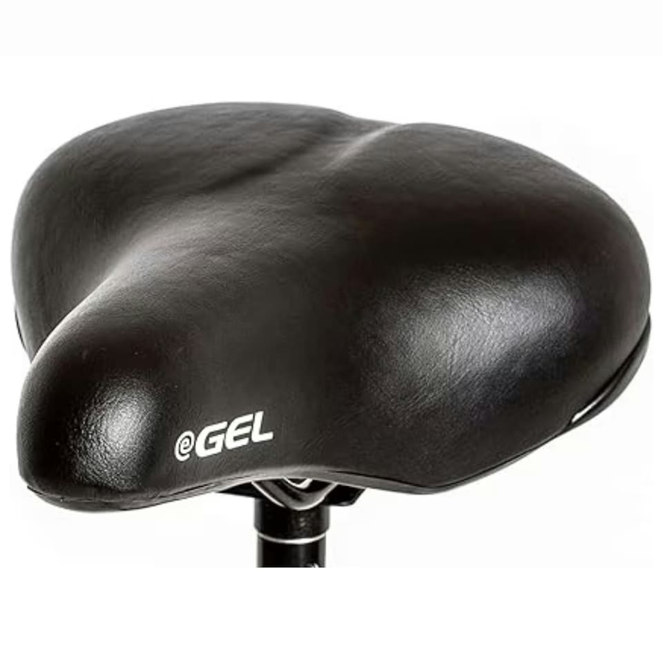 image 1 of Sport Direct Unisex Large Gel Black Bike Saddle With Steel Rails