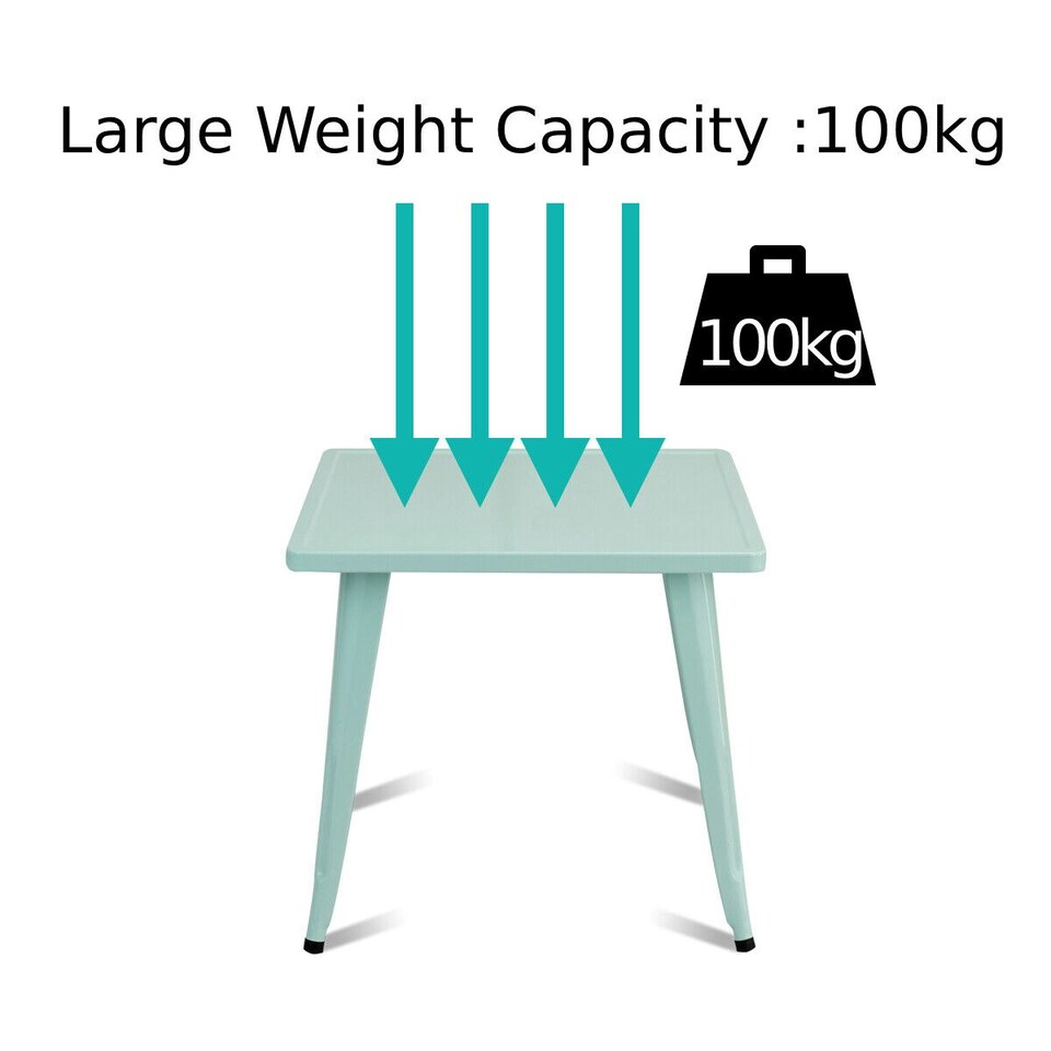 image 1 of COSTWAY Kids Table and Chairs Set with Stackable Chairs Blue