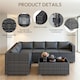 image 5 of Yaheetech 7-Piece Modular PE Rattan Patio Furniture with Thick Cushions-Grey