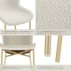 image 4 of Dining Chair Tessa - ergonomic high backrest, slim steel legs, soft fabric | White | Bouclé white/gold | 1