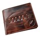 image 1 of SPORTGIFTZ - Buffalo Leather Rugby Wallet | RFID Protection | 7 Card Slots | Coin Pouch & ID Holder | Rugby Fan Accessory | Multicoloured, 10cm x 8cm, Leather Brown